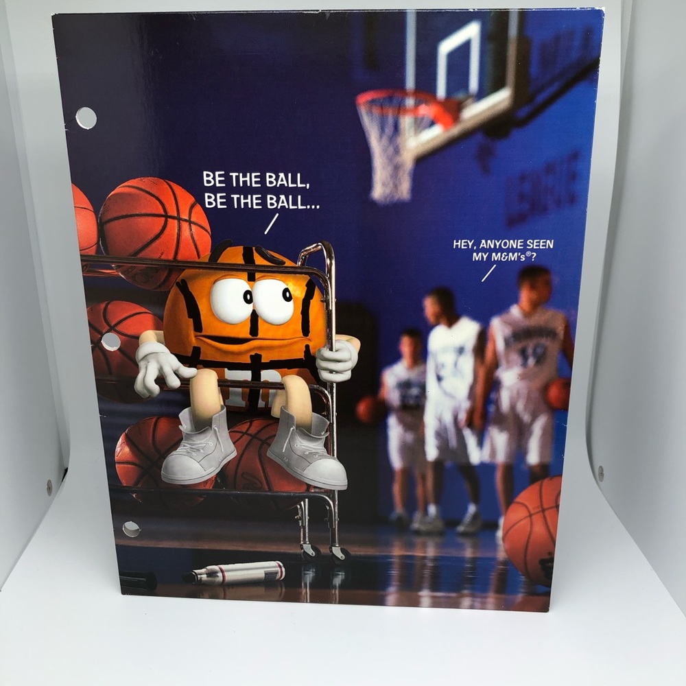 2003 M&Ms Folder “Be the ball” Basketball Vintage Style